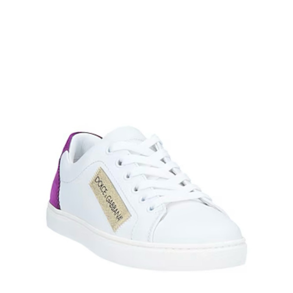Dolce & Gabbana Women's White and Purple Sneakers - Picture 2 of 9